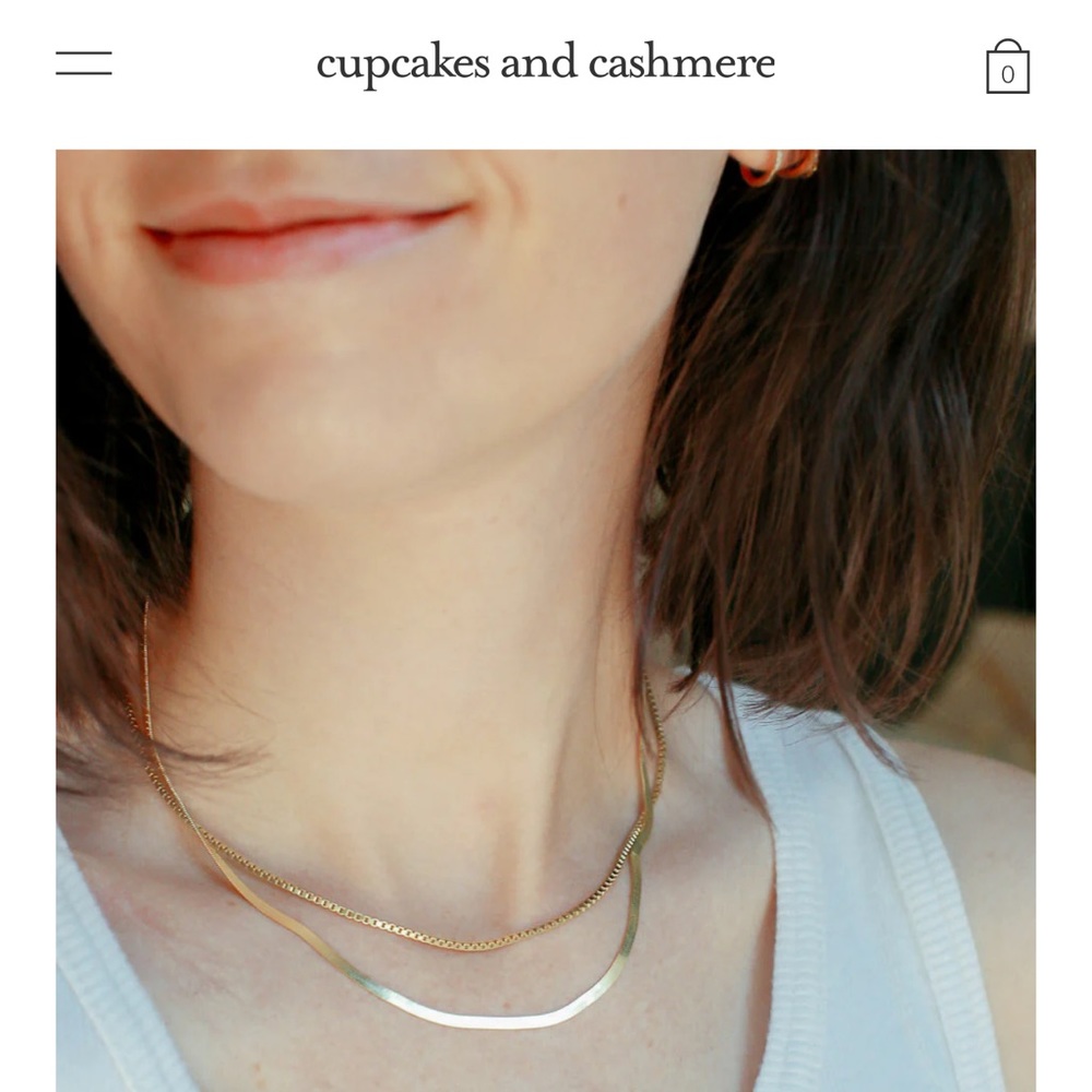 Cupcakes & Cashmere Herringbone Necklace 15 inch